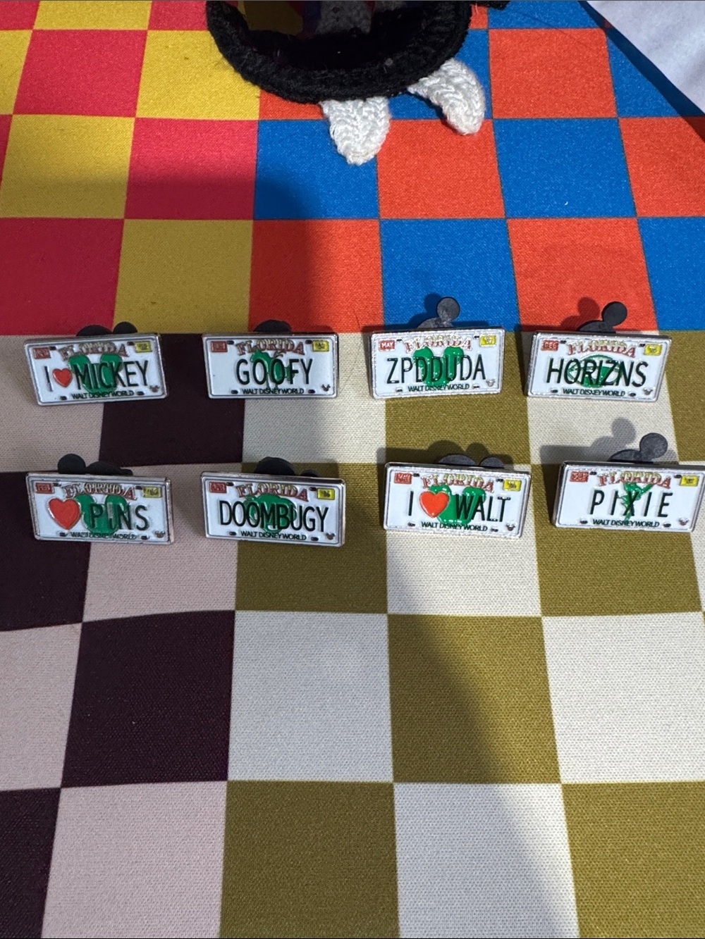 Disney Enamel License Plate Pin Set - lot of 8
